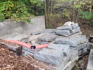 Granit trappetrin/blokke/kanter blandet
