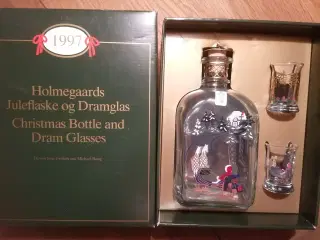 Holmegaards juleflaske og dramglas 1997