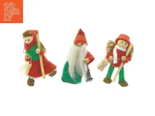 Julepynt figurer i træ og filt (str. 6,5 x 4)