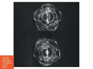 Gennemsigtig glas lysestage (str. H. 7 cm. ø. 9 cm)