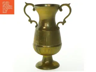 Messingvase med håndtag (str. 17 cm)