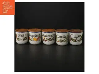 Krydderikrukker med låg fra Knabstrup (str.  5 styk, 7,5 cm)