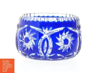 Blå krystalglas skål (str. 12 x 7,5 cm)