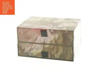 Opbevaringskasse med blomsterdesign fra Netto (str. 17,5x13x9,5 cm)