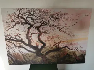 Maleri - Træ og fugle