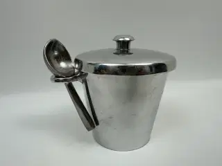 Vintage isspand m. tang i chrome / stål
