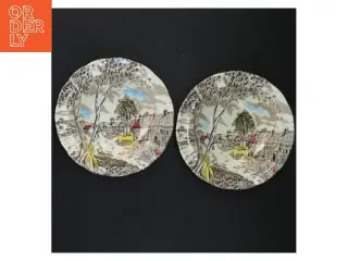 Tallerkener med landskabsmotiv (str. Ø 16x3 cm)