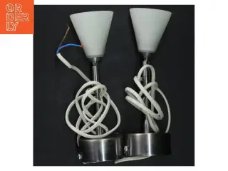 Væglamper med hvide skærme (str. 21 cm)