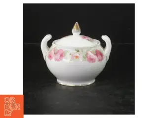 Retro Porcelænssukkerskål med roser (str. 11,5 cm)
