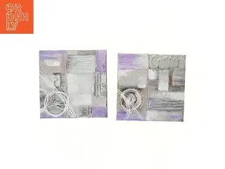 Abstract malerier fra Danish Design (str. 2 stk 30x30 cm)