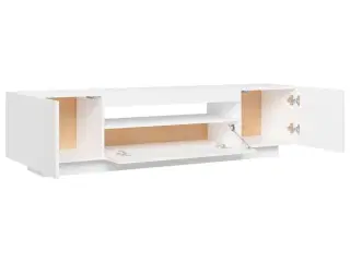 Tv-skab med LED-lys 160x35x40 cm hvid
