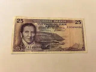 25 Kronur Iceland 1961
