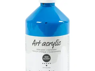 Art Akrylmaling, halvblank, transparent, primær blå, 500ml/ 1 fl.
