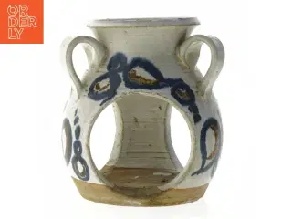 Keramisk vase med håndtag (str. Ø. 10 cm, længde, 15 cm)