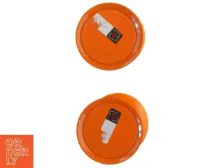 Orange keramik lysestager (str. H. 13,5 cm)