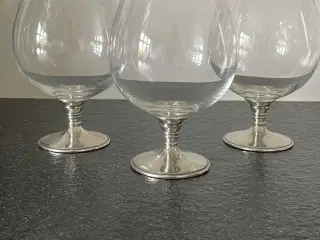 Cognac glas med tin fod fra Thorkild Jensen - 3 st
