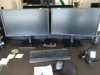 2 stk. computerskærme SAMSUNG S24C450/S24E450, tastatur og mus