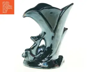 Italiensk Keramik Vase med Hjorte figur (str. 21 cm)