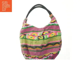 Farverig skuldertaske (str. 37 cm)