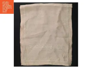 Bordløber/dug i hør med broderi (str. 75 x. 30 cm)