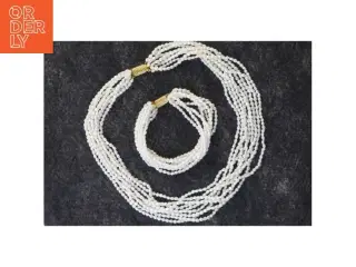 Perlehalskæde samt armbånd fra Luperla (str. Halskæde, 50 cm, armbånd 24 cm)