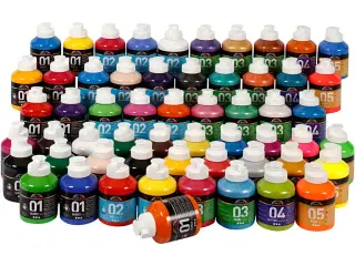 A-Color Akrylmaling, ass. farver, 57x500ml/ 1 pk.