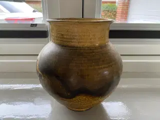 Kähler-vase - Ældre - Brun glasur.