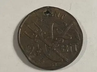 1/2 cent 2 1/2 bit Dansk Vestindien 1905