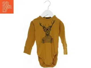 Langærmet bodystocking med hjorteprint fra Petit (str. 86)