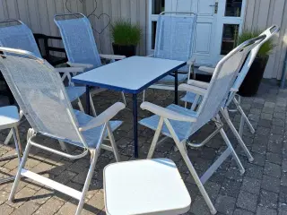 Campingbord og 6 stk. Campingstole