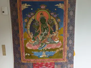 Tibetansk thangka - Grøn Tara