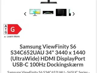 SAMSUNG, fladskærm, S34C652UAU