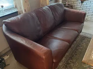 Brun lædersofa