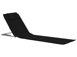 Foldbare strandmåtter 2 stk. stål og stof sort