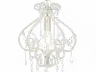 Loftlampe med perler rund E14 hvid