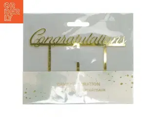 Kagepynt med tekst &#39;Congratulations&#39; (str. 16x13 cm)