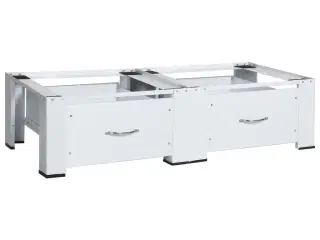 Dobbelt sokkel m. skuffer til vaskemaskine og tørretumbler hvid