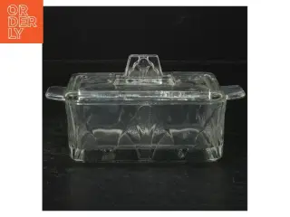 1940-50&#39;er Art Deco Glas Smørboks med låg