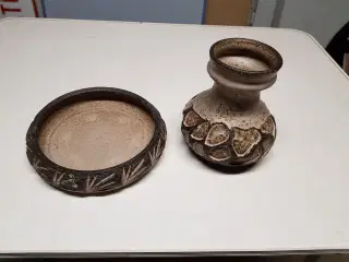 Keramik Vase og fad , Løvemose  Danmark