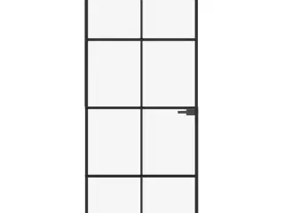 Dør 83x201,5 cm hærdet glas og aluminium sort