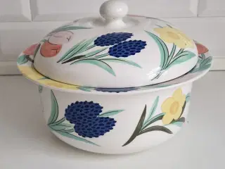 Arabia, porcelæn, skål med låg, ovn + mikro ovn