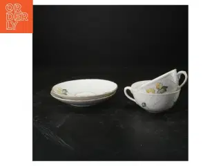 Porcelænskop og underkop med blomstermotiv fra B&G (str. 15 x 5 cm)