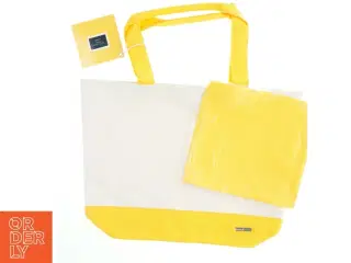 Gul og hvid strandtaske fra Tommy Hilfiger (str. 50x36 cm)