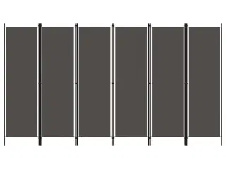6-panels rumdeler 300 x 180 cm antracitgrå