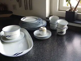 Spisestel Scandinavia blå/hvid