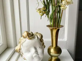 Lerhoved, hvidt m guldhår