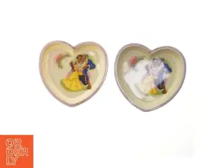 Hjerteformede fade med Skønheden og Udyret motiv fra Disney (str. 21 cm)