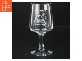 Rødvinsglas med Grønlandsk logo fra Holmegaard (str. 16 cm)