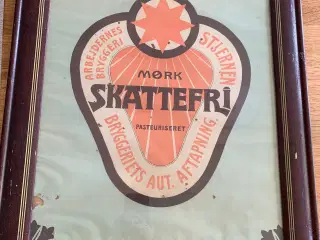 Plakat fra bryggeriet Stjernen. Indrammet.
