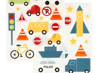 Rub on stickers, transport, ark 12,2x15,3 cm, 1 pk.